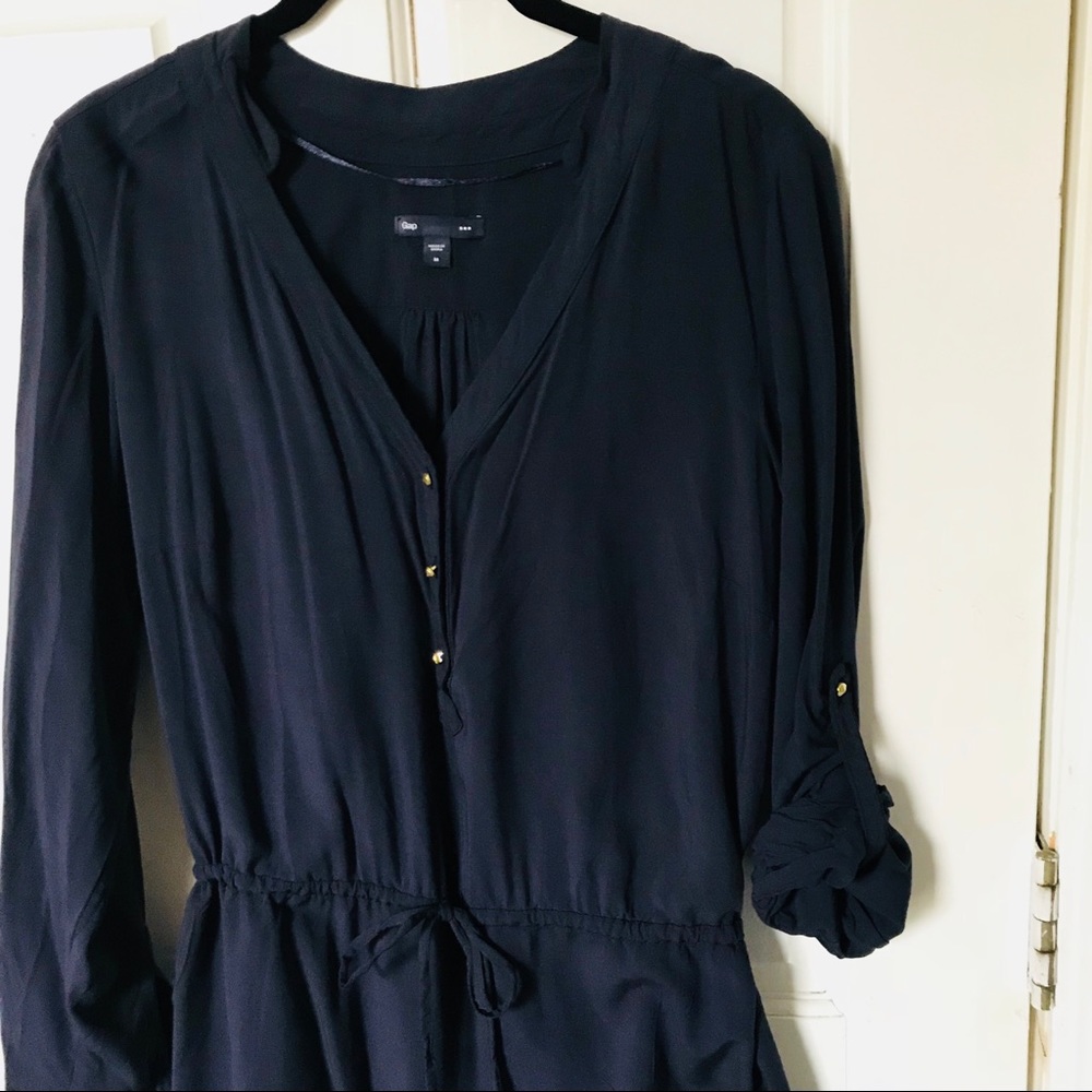 GAP Navy Blue Dress with Gold Accents Medium